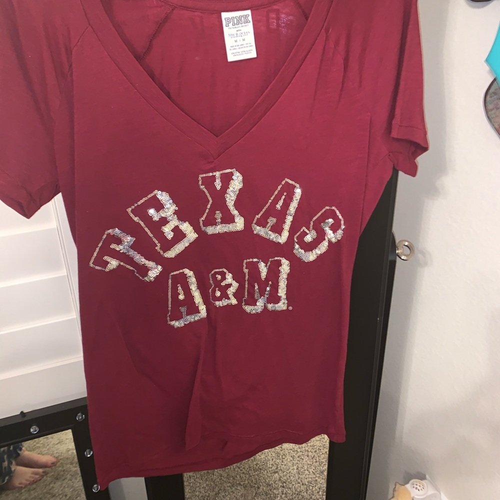 PINK Texas A&M short sleeve top
